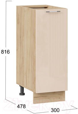 Шкаф-стол кухонный ТриЯ Весна 1Н3 (дуб крафт золотой/ваниль глянец)