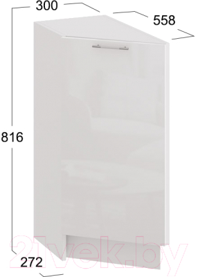 Шкаф-стол кухонный ТриЯ Весна 1Н3Т (белый/белый глянец)