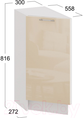 Шкаф-стол кухонный ТриЯ Весна 1Н3Т (белый/ваниль глянец)