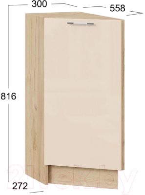 Шкаф-стол кухонный ТриЯ Весна 1Н3Т (дуб крафт золотой/ваниль глянец)