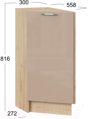 Шкаф-стол кухонный ТриЯ Весна 1Н3Т (дуб крафт золотой/кофе с молоком)