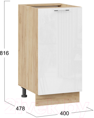 Шкаф-стол кухонный ТриЯ Весна 1Н4 (дуб крафт золотой/белый глянец)