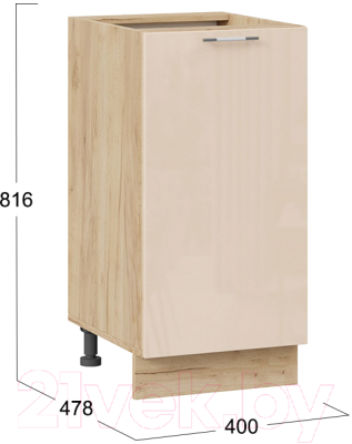 Шкаф-стол кухонный ТриЯ Весна 1Н4 (дуб крафт золотой/ваниль глянец)