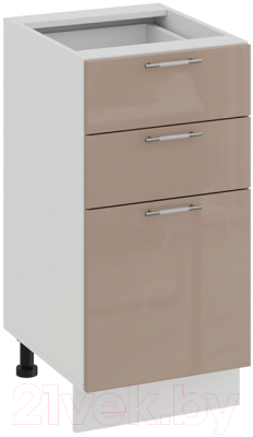 Шкаф-стол кухонный ТриЯ Весна 1Н4Я3 (белый/кофе с молоком) - фото