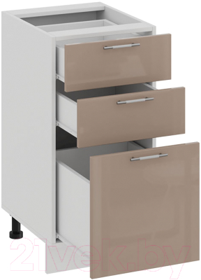 Шкаф-стол кухонный ТриЯ Весна 1Н4Я3 (белый/кофе с молоком)