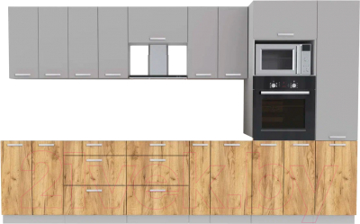 Готовая кухня Интерлиния Мила Лайт 3.4 ВТ без столешницы - фото