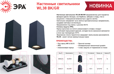 Спот ЭРА WL38 GR / Б0054411