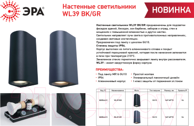 Спот ЭРА WL39 GR / Б0054413