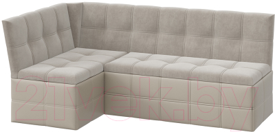 Уголок кухонный мягкий ТриЯ Домино исп.2 (кожзам светло-коричневый/велюр мокко светлый) - фото