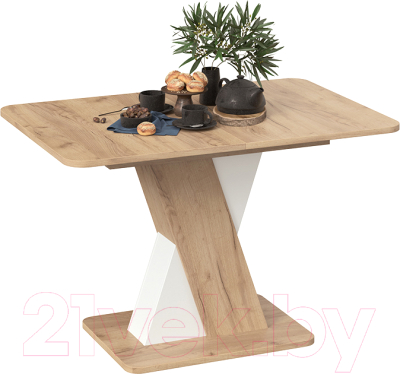 Обеденный стол ТриЯ Люксембург тип 3 (дуб крафт золотой/белый)