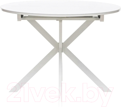 Обеденный стол Импэкс Leset Капри (белый/стекло белое)