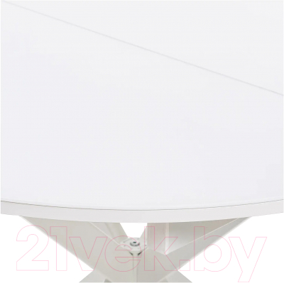 Обеденный стол Импэкс Leset Капри (белый/стекло белое)