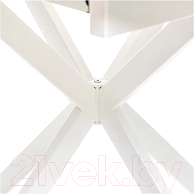 Обеденный стол Импэкс Leset Капри (белый/стекло белое)