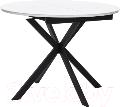 Обеденный стол Импэкс Leset Капри (черный/стекло белое) - фото