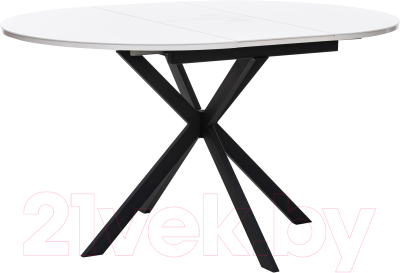 Обеденный стол Импэкс Leset Капри (черный/стекло белое)