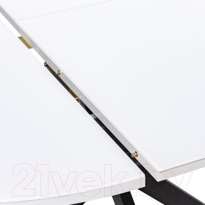 Обеденный стол Импэкс Leset Капри (черный/стекло белое)