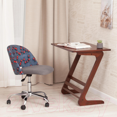 Кресло офисное Tetchair Melody (ткань/флок, серый/Botanica 08 Cherry/29)