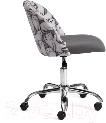 Кресло офисное Tetchair Melody (ткань/флок, серый/Cats/29)