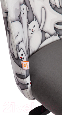 Кресло офисное Tetchair Melody (ткань/флок, серый/Cats/29)