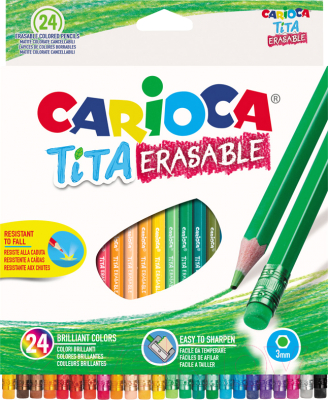 Набор цветных карандашей Carioca Tita Erasable / 42938 - фото