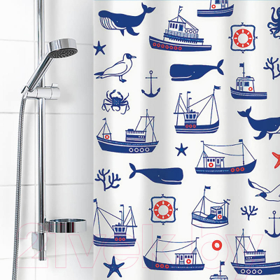 Шторка-занавеска для ванны V-line Гавань 180x180