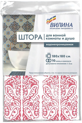 Шторка-занавеска для ванны V-line Барокко 180x180