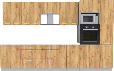 Готовая кухня Интерлиния Мила Лайт 3.4 ВТ без столешницы - фото