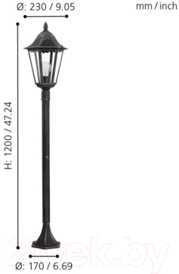 Фонарь уличный Eglo Navedo 93463