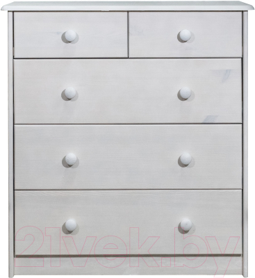 Комод Dipriz 5 ящиков Д.2301.1 (белый воск)