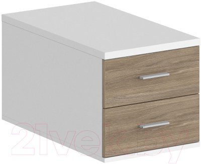 Тумба Norden С 2 ящиками / SG.537.WH.OD (белый/дуб темный) - фото