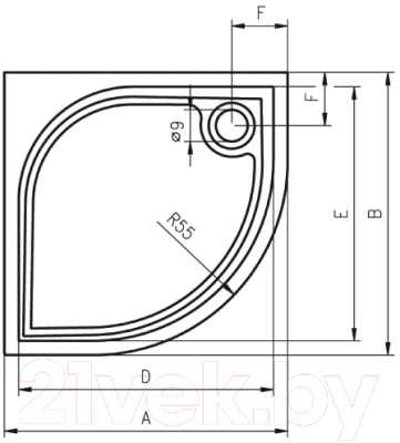 Душевой поддон Riho Kolping DB14 / D004002005