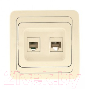 Розетка EKF Лондон RJ-45+Phone - фото