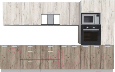 Готовая кухня Интерлиния Мила Лайт 3.4 ВТ без столешницы - фото