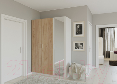 Шкаф-пенал Интермебель Марсель 420 / МР-05 (дуб крафт золотой)