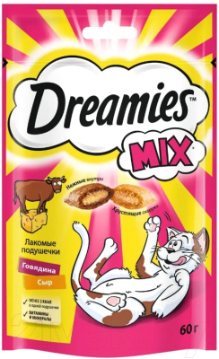Лакомство для кошек Dreamies MIX с говядиной и сыром - фото