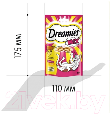 Лакомство для кошек Dreamies MIX с говядиной и сыром