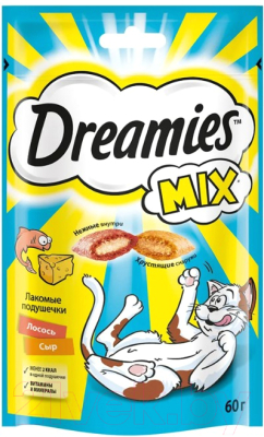 Лакомство для кошек Dreamies MIX с лососем и сыром - фото