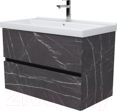 Тумба под умывальник Дабер 011 / Т11.6.0.12Ч (мрамор черный/черный) - фото