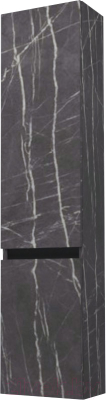 Шкаф-пенал для ванной Дабер 019 / СТ19.0.2.12Ч (мрамор черный/черный) - фото