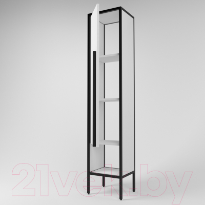 Шкаф-пенал для ванной Дабер 021 / СТ21.0.1.5 (белый/черный)