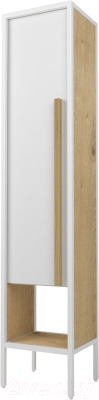 Шкаф-пенал для ванной Дабер 021 / СТ21.0.2.5 (белый/дуб гамильтон натуральный) - фото