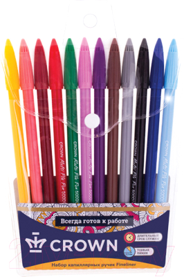 Набор капиллярных ручек Crown MultiPla / CMP-5000SET - фото