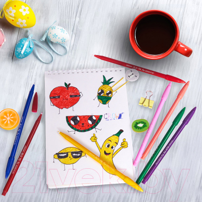 Набор капиллярных ручек Crown MultiPla / CMP-5000SET