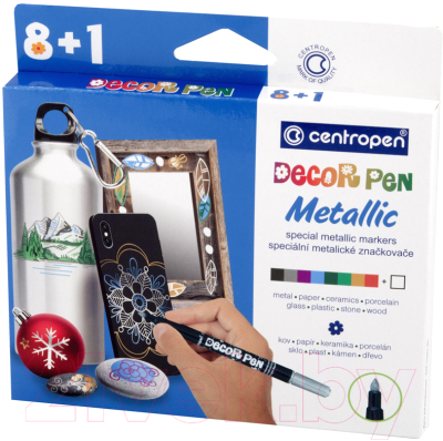 Набор маркеров Centropen Decor Pen Metallic 2737 / 5 2737 0901 - фото