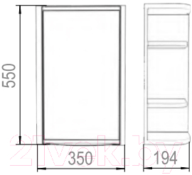 Шкаф с зеркалом для ванной Berossi Hilton Universal НВ 33401000