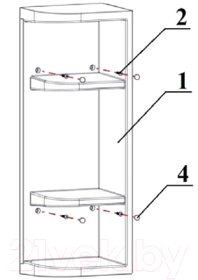 Шкаф с зеркалом для ванной Berossi Hilton Universal НВ 33401000