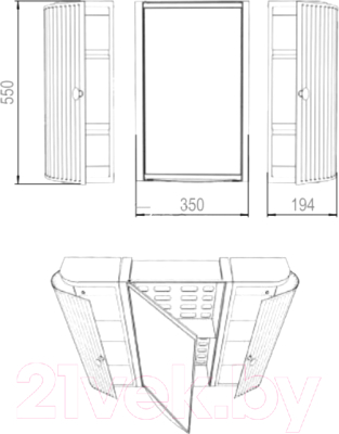 Шкаф с зеркалом для ванной Berossi Hilton Premium НВ 33501000 (снежно-белый)