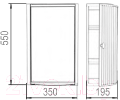 Шкаф с зеркалом для ванной Berossi Hilton Premium Right НВ 33701000