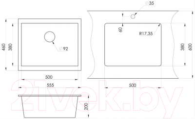 Мойка кухонная GRANULA GR-5551 (пирит)