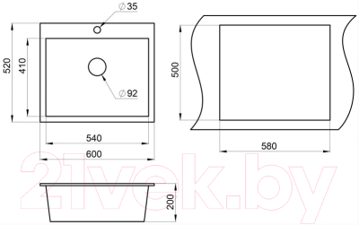 Мойка кухонная GRANULA GR-6001 (базальт)